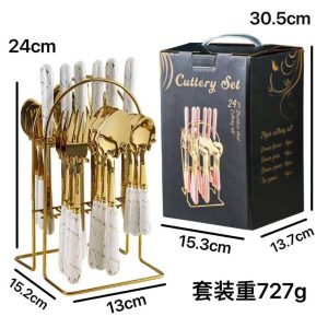 24PIECES GOLD CUTLERY SET